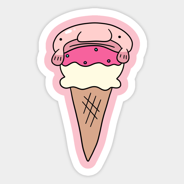 Blobfish Icecream Sticker by saradaboru